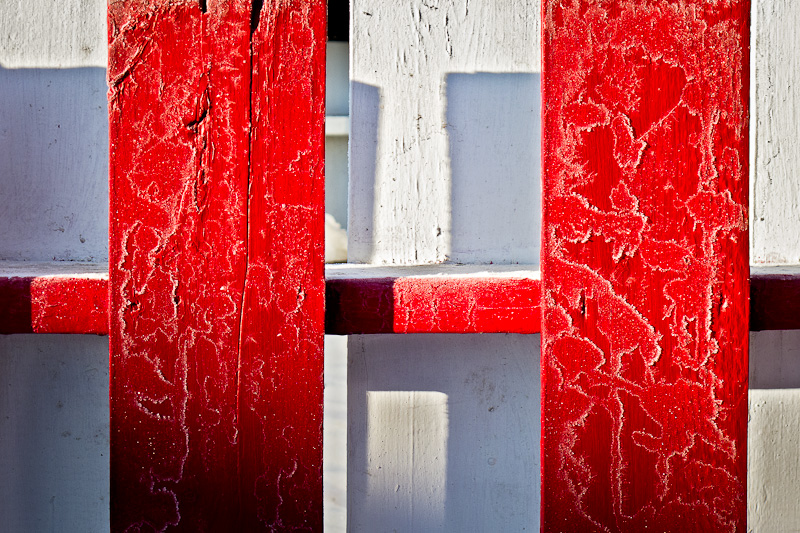 Frosty Red Fence